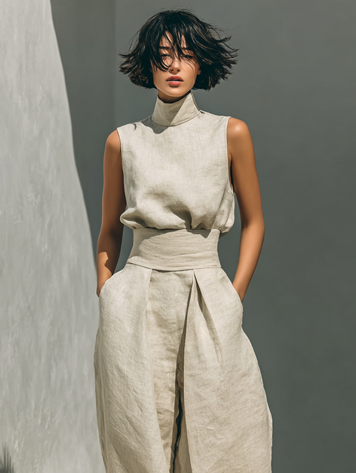 LARA - CONJUNTO MINIMALISTA DE LINO Y ALGODÓN