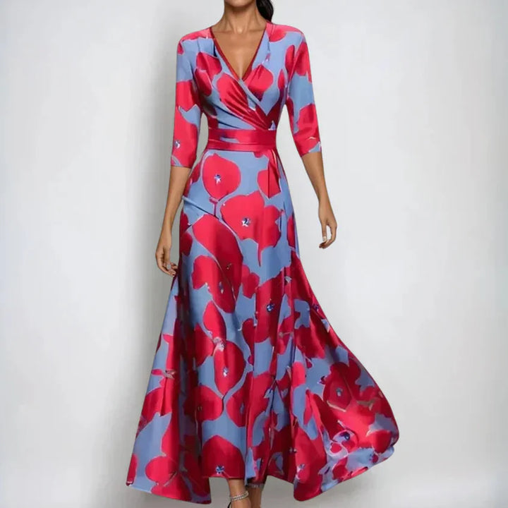 CARMEN - VESTIDO CRUZADO CON ESTAMPADO FLORAL