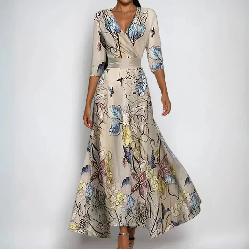 CARMEN - VESTIDO CRUZADO CON ESTAMPADO FLORAL