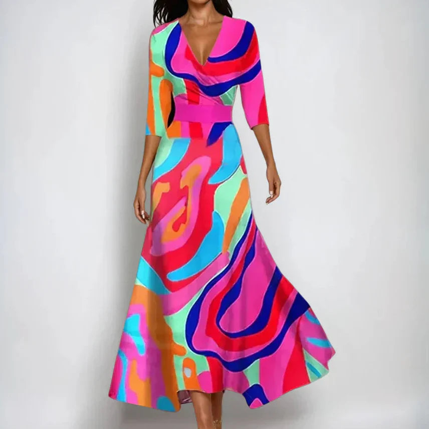 CARMEN - VESTIDO CRUZADO CON ESTAMPADO FLORAL