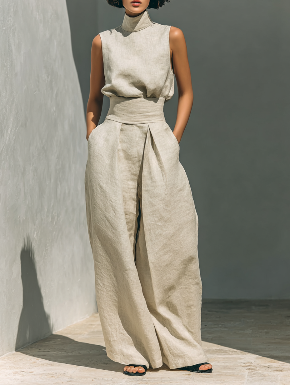 LARA - CONJUNTO MINIMALISTA DE LINO Y ALGODÓN