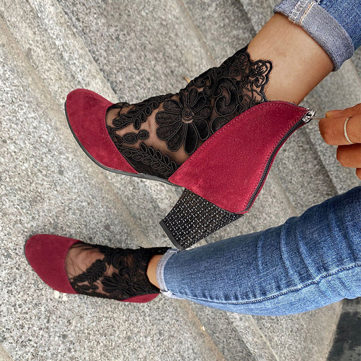 YAIZA - BOTINES ELEGANTES DE ENCAJE