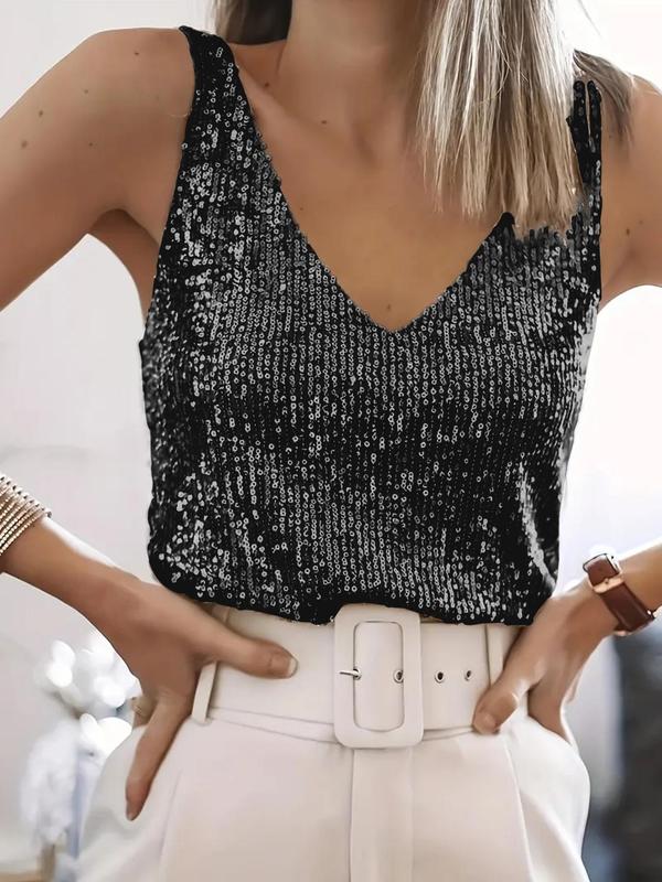 CLOE - TOP DE LENTEJUELAS CON ESCOTE EN V