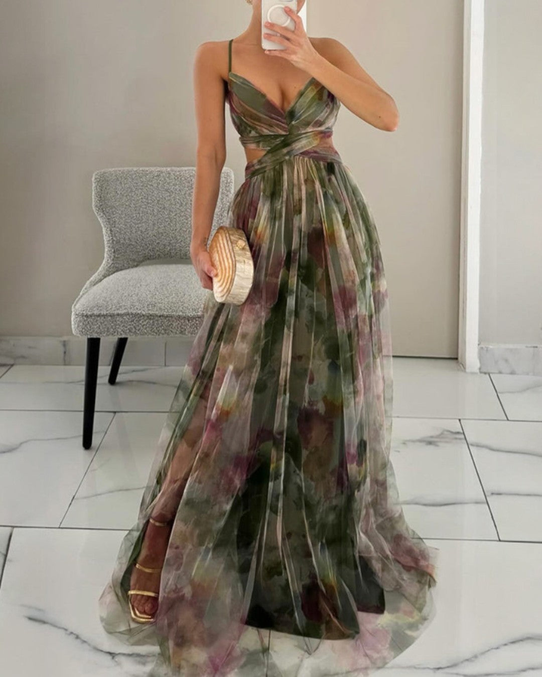 ROSALIA - VESTIDO LARGO CON ESTAMPADO FLORAL