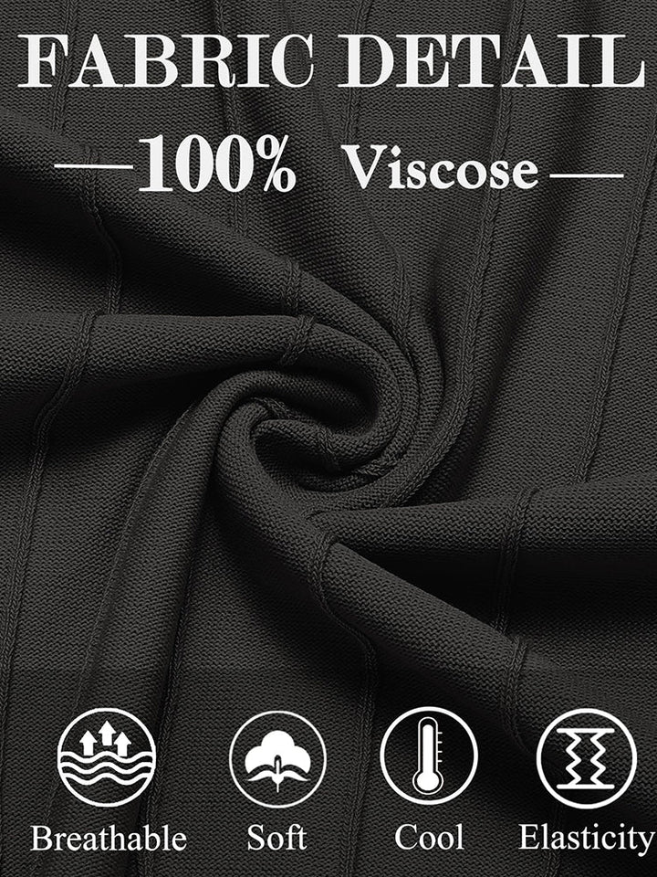 Casual Short Sleeve Ribbed Knit Pullover Tee (US Only)