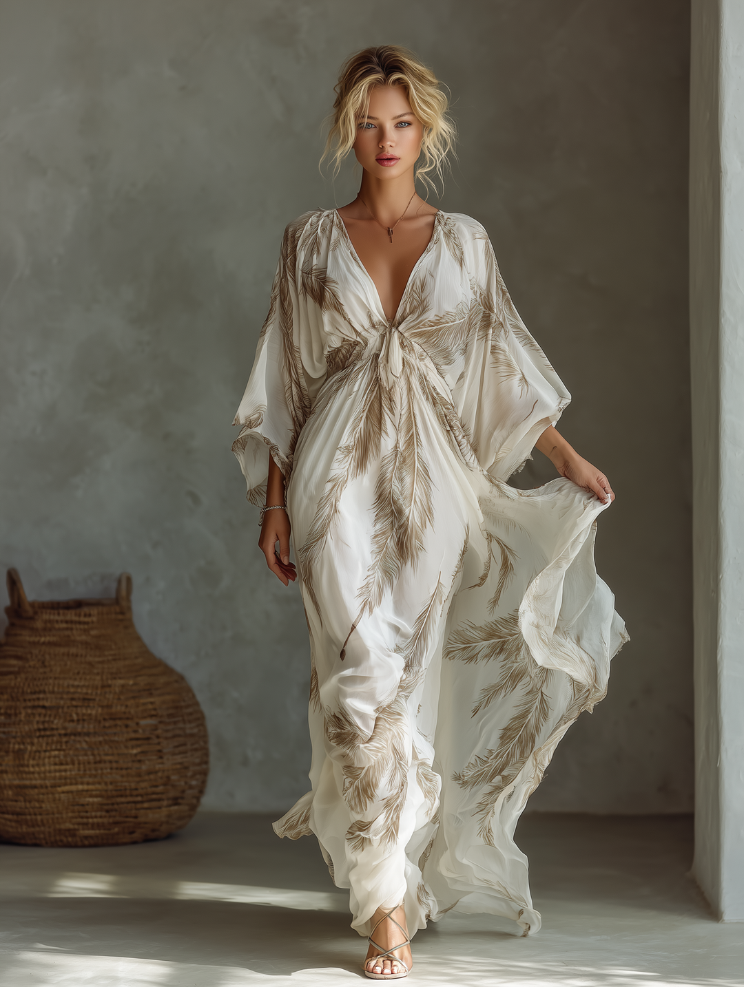 FELISA - VESTIDO MAXI BOHEMIO DE GASA