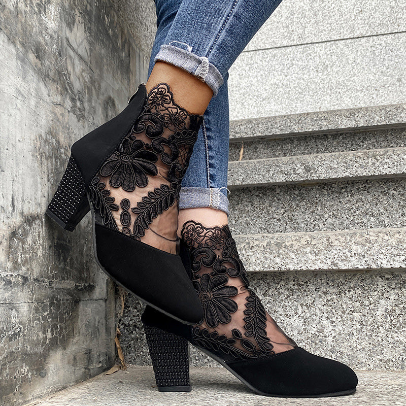 YAIZA - BOTINES ELEGANTES DE ENCAJE