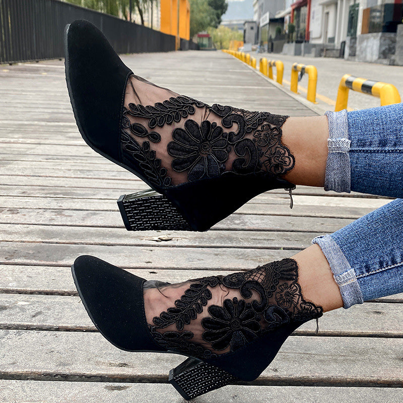 YAIZA - BOTINES ELEGANTES DE ENCAJE