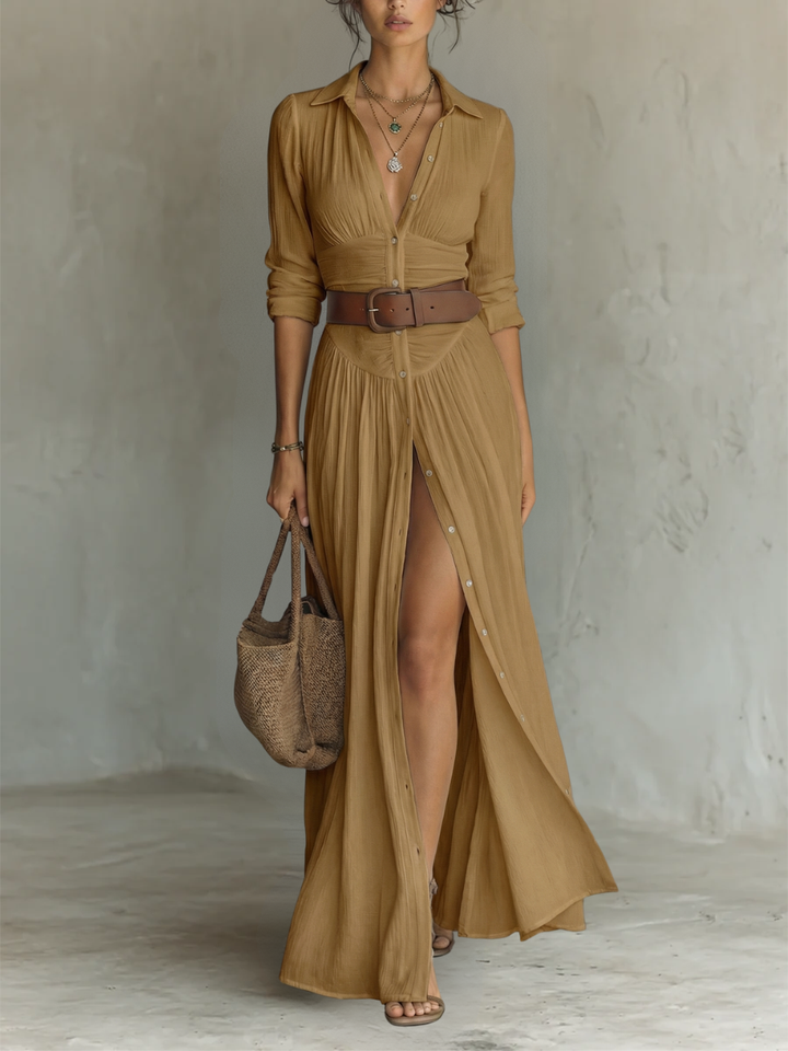 SOFIA - VESTIDO LARGO DE LINO PARA MUJER