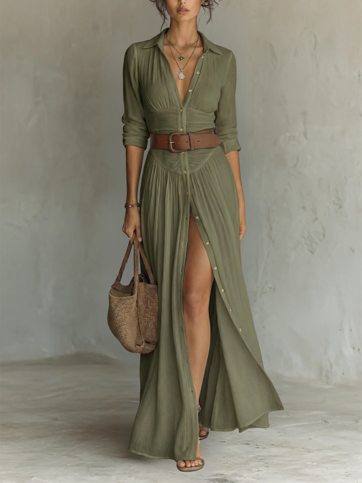 SOFIA - VESTIDO LARGO DE LINO PARA MUJER