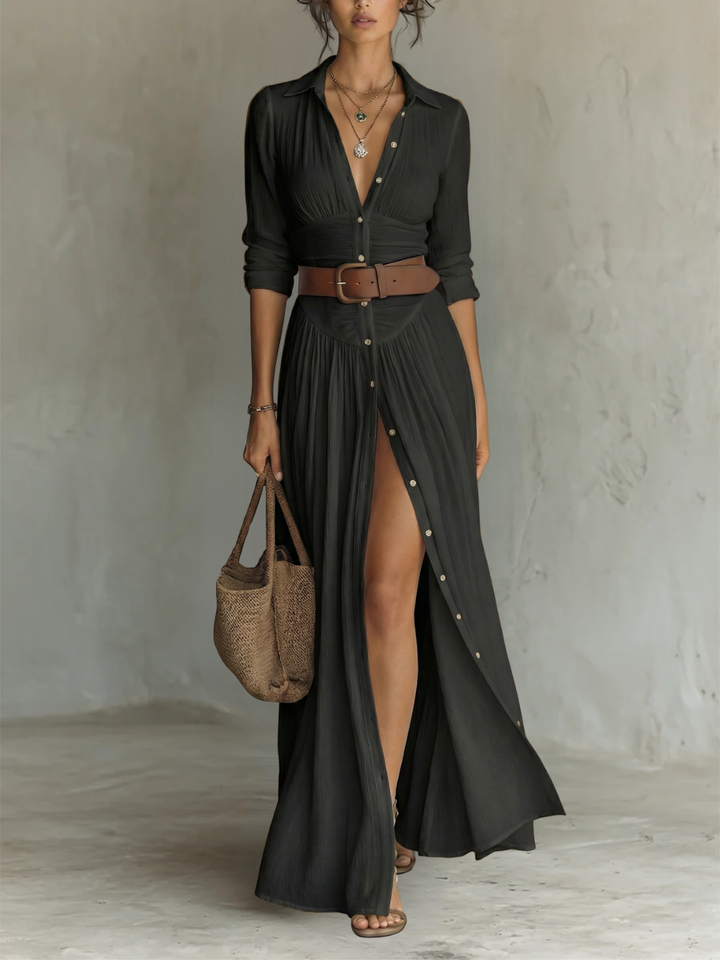 SOFIA - VESTIDO LARGO DE LINO PARA MUJER