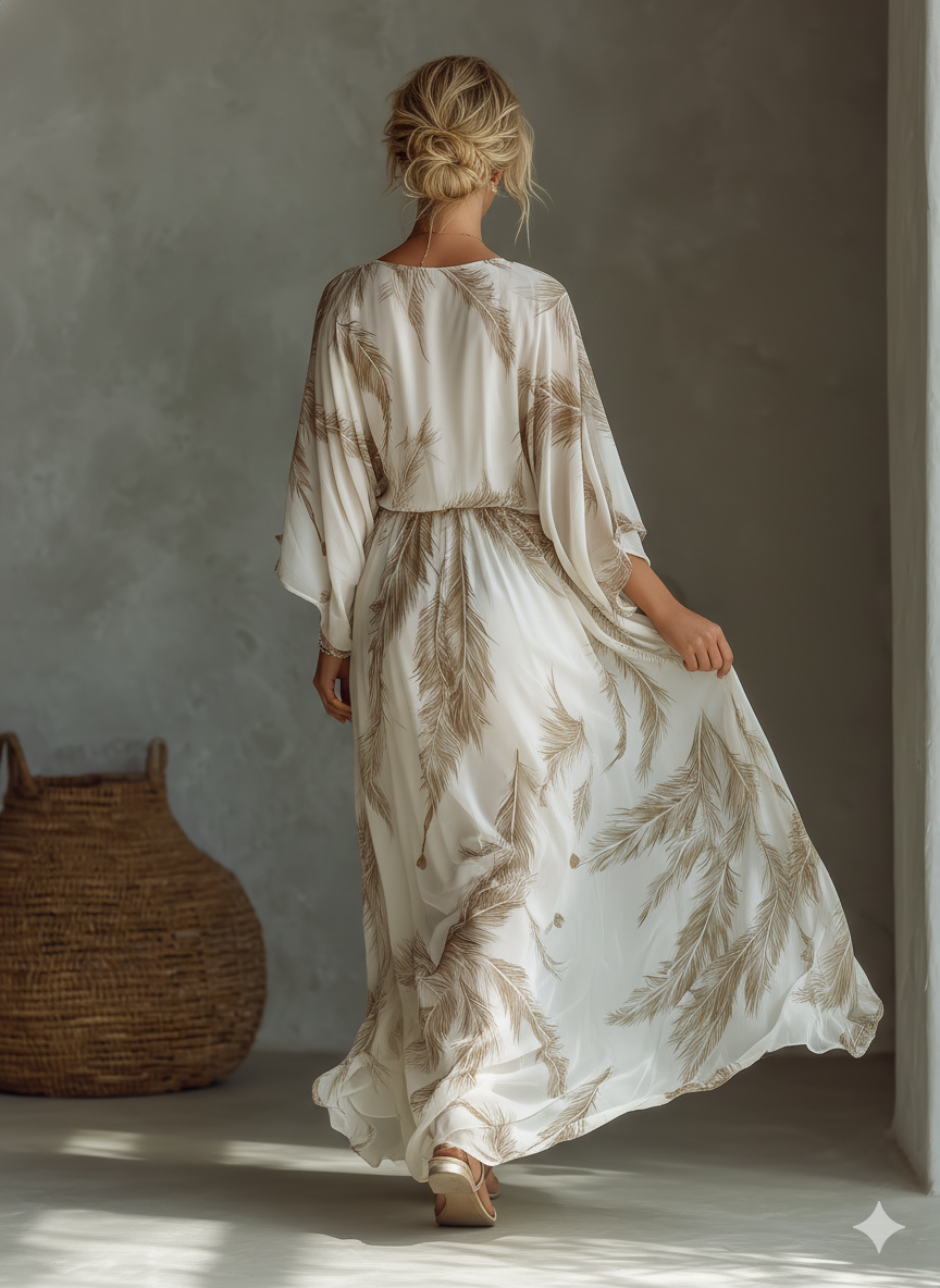 FELISA - VESTIDO MAXI BOHEMIO DE GASA