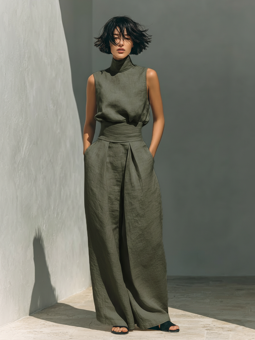 LARA - CONJUNTO MINIMALISTA DE LINO Y ALGODÓN
