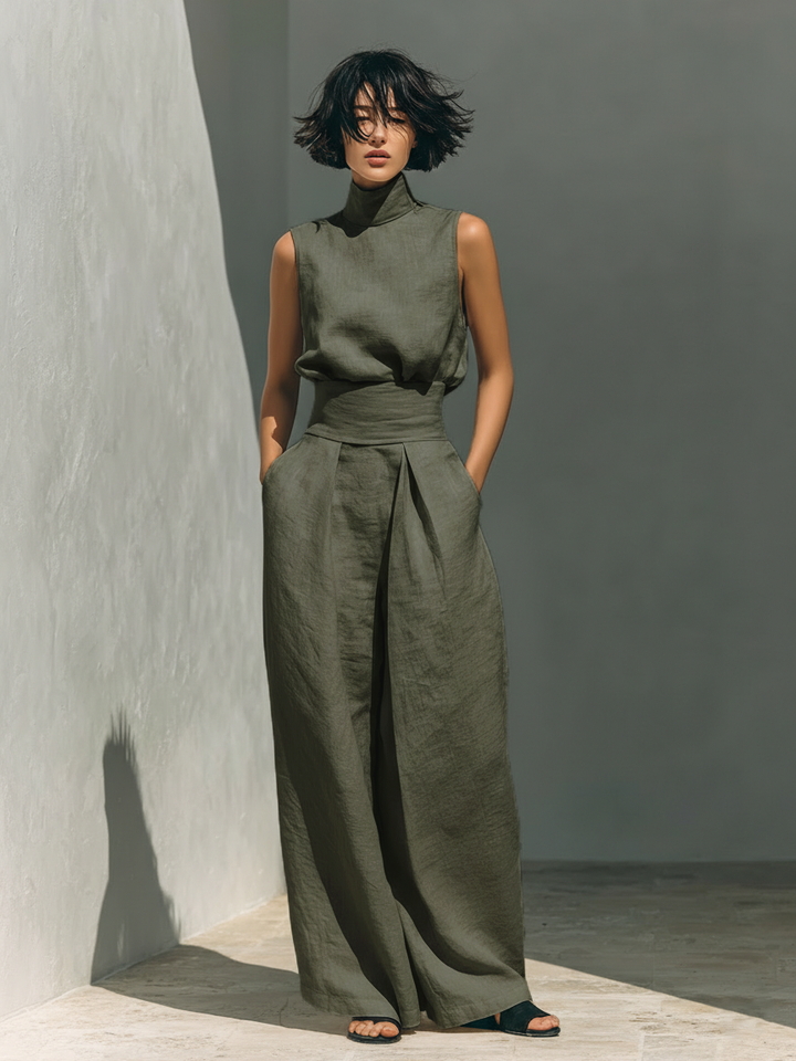 LARA - CONJUNTO MINIMALISTA DE LINO Y ALGODÓN