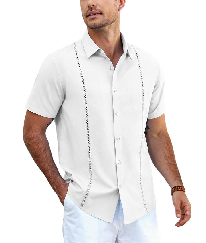 Summer Casual Cuban Guayabera Shirt (US Only)