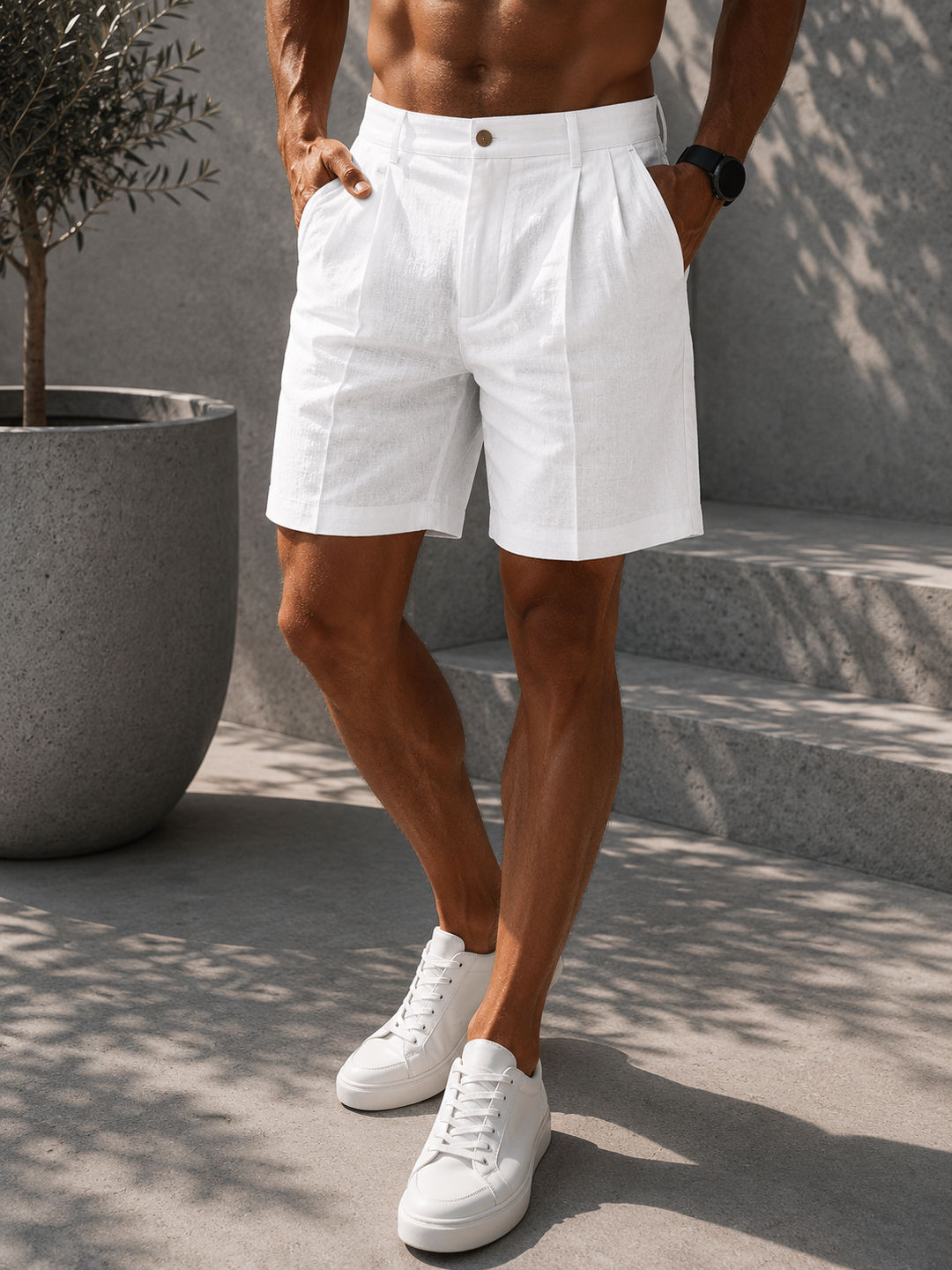 LUCA · SHORTS PREMIUM DE LINO Y ALGODON
