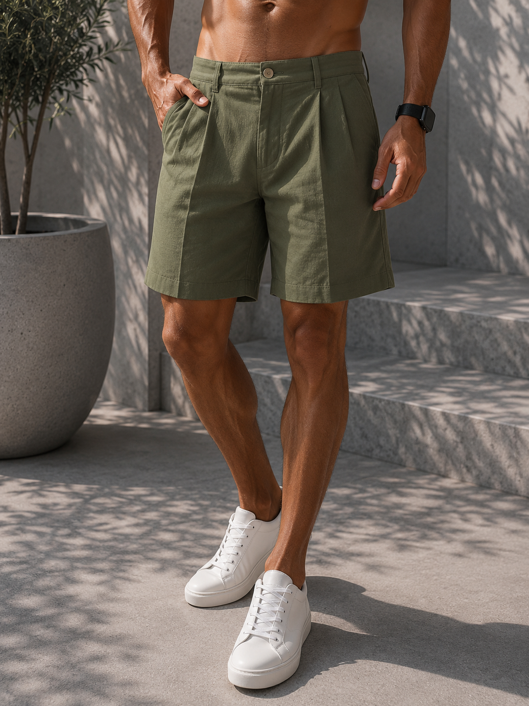LUCA · SHORTS PREMIUM DE LINO Y ALGODON
