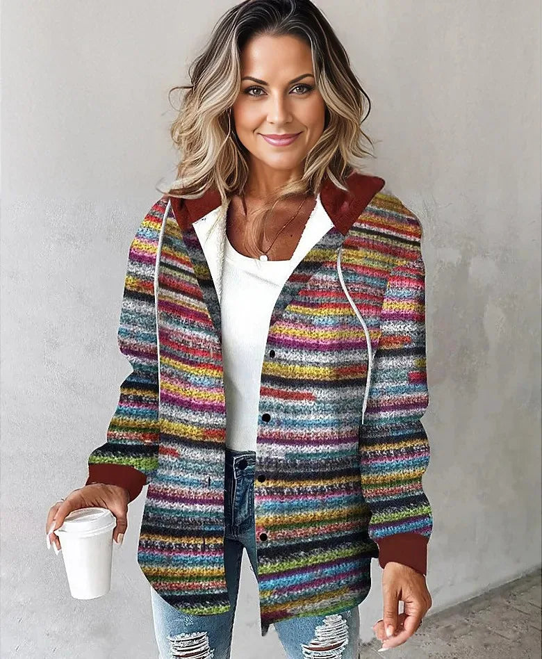ANA - ABRIGO CON CAPUCHA DE CUADROS ESCOCESES