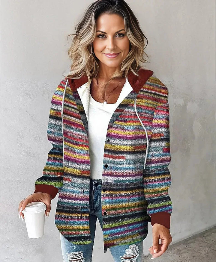 ANA - ABRIGO CON CAPUCHA DE CUADROS ESCOCESES