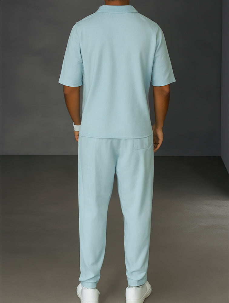 Practical Casual Shirt Pants Matching Set