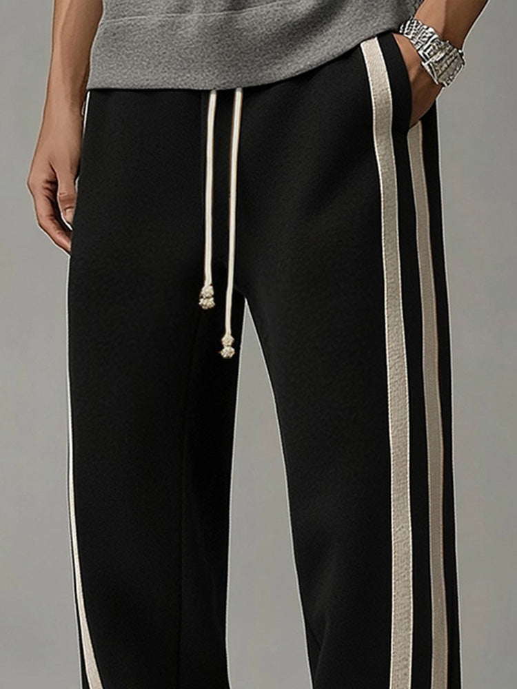 Casual Side Stripe Elastic Waist Pants