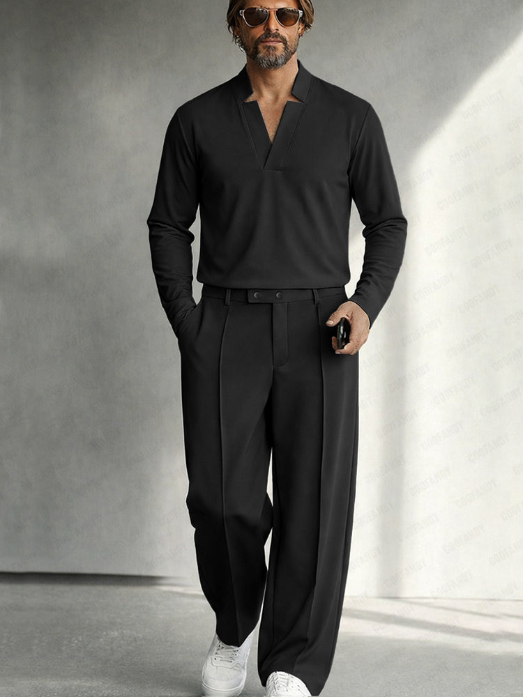 Semi Formal V-neck Top and Pants Set