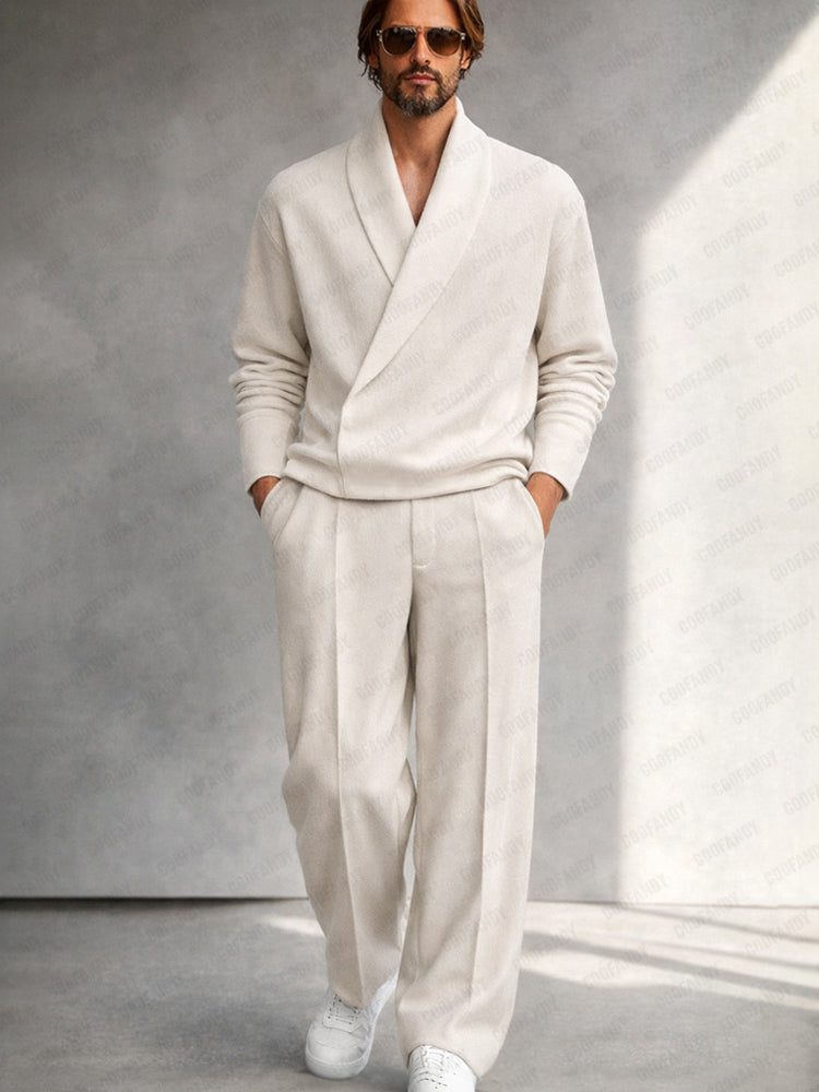 Minimalist Comfort Shawl Collar Matching Set