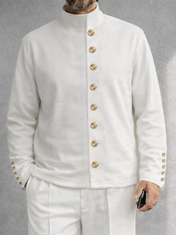 Military-Inspired Button Detail Matching Set