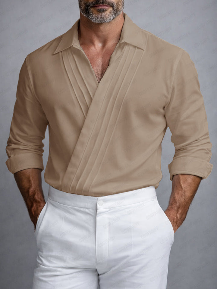 Stylish Casual Slant Placket Cotton Shirt