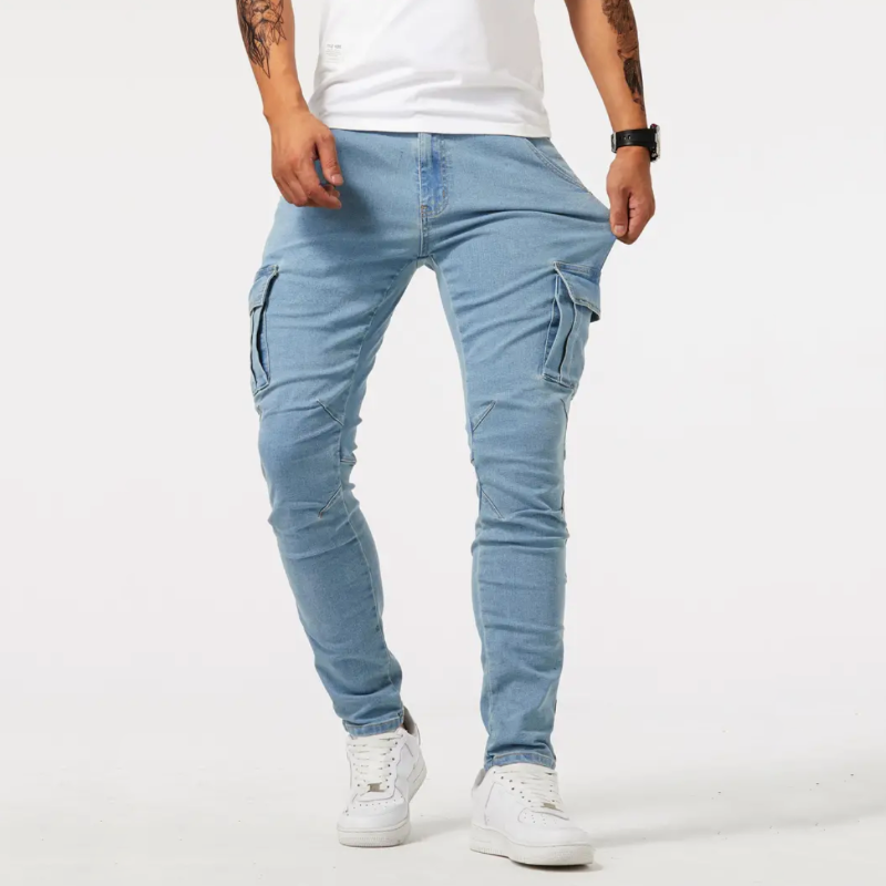 SEBASTIÁN -  JEANS CARGO ELÁSTICOS 4D