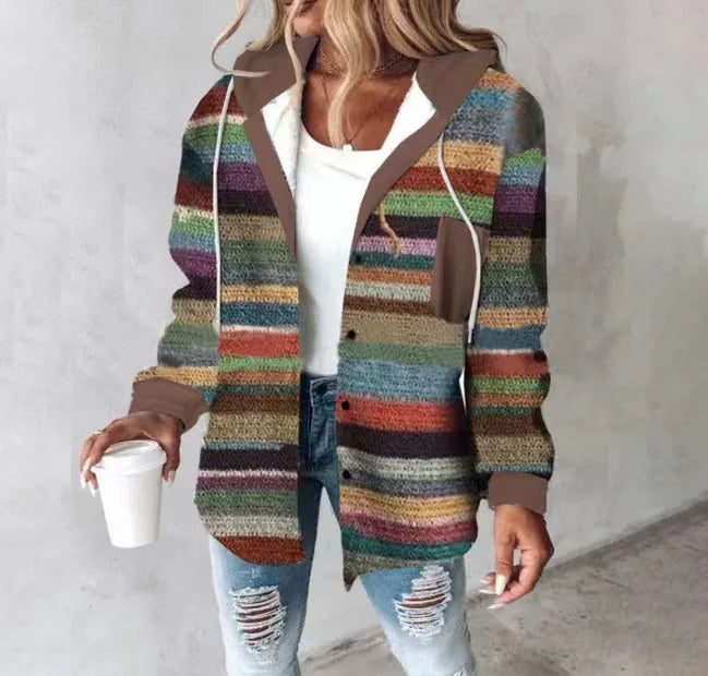 ANA - ABRIGO CON CAPUCHA DE CUADROS ESCOCESES